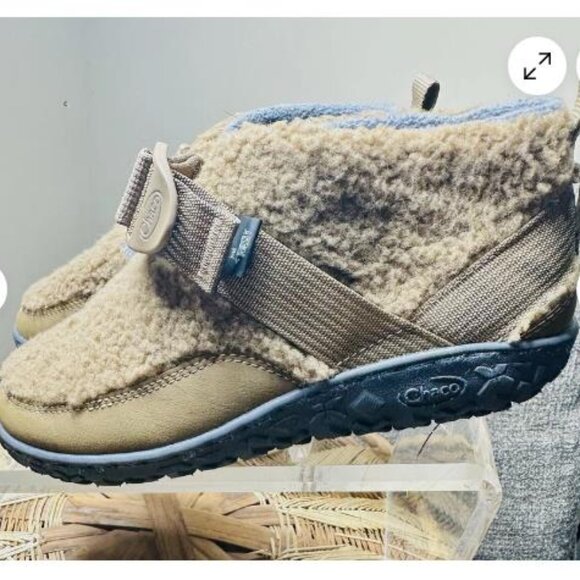 Chaco Ramble Fluff Bootie Ankle Boots Big Kids Boys Girls Size 3 Brown Fleece - Picture 2 of 6